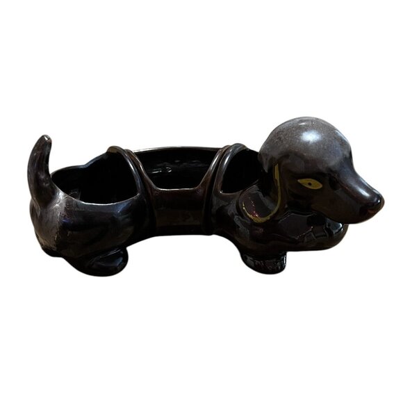 VINTAGE Dachshund Dog 3 Piece Snack Set Condiment Tray Charcuterie Planter JAPAN - Picture 2 of 7